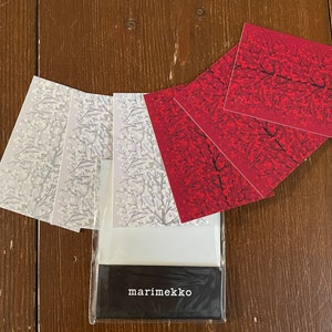 Marimekko Lumimarja package cards, set of 6 cards, 3 red and 3 silver