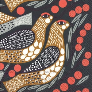 Marimekko Kiiruna Papierservietten zum Essen und Entkopperen, 33x33cm , 20 Blatt 3 Lagen Servietten, Finnland