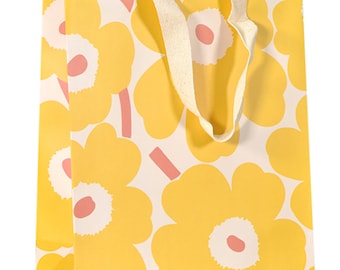 Marimekko SET of 5 Yellow Unikko gift bags