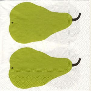 Marimekko Pear Päärynä Paaryna tovaglioli di carta per cene e decoupage, 33 cm, 20 fogli di tovaglioli a 3 veli, design di Maija Isola