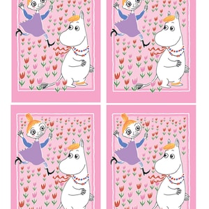 Postales Moomin Pink, conjunto de 4 de Finlandia, Muumi, Troll