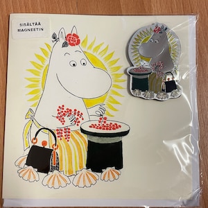 Moomin Mamma postcard with Aluminum magnet,postcard with a gift