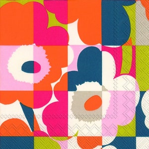 Marimekko Ruutu-Unikko 33x33 cm papieren servetten voor dineren en ontkoppelen
