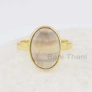 Fluorite Ring - 925 Pure Silver - Handcrafted Ring - Wholesale Jewelry - Gold Plated Ring - Jewelry For Month Birthday - Gift For Women