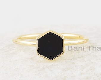 DV Jewels Black Onyx Large Rectangle Bezel Set Ring 