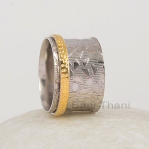 Textured Spinner Band - Handmade Boho Ring - Sterling Silver - Anxiety Ring - Elegant Jewelry - Jewelry For Young Girls - Gift For Friend