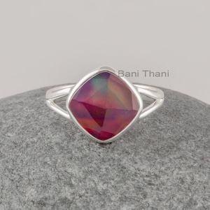Opal Wedding Gift Ring - Rings for Wife - Gemstone Bezel Ring - Pure Sterling Silver - Stone Jewelry - Gift for Her - Jewelry for Protection