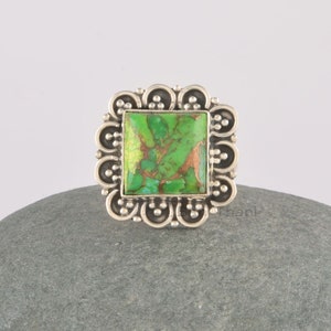 Anello in lapislazzuli - Argento Sterling - Placcato in oro - Rettangolo arrotondato lungo 5 x 11 mm - Gioielli per amico -Regalo per moglie