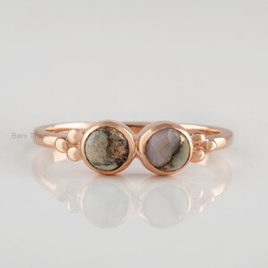 Anello in lapislazzuli - Argento Sterling - Placcato in oro - Rettangolo arrotondato lungo 5 x 11 mm - Gioielli per amico -Regalo per moglie