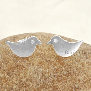 Bird Stud Earrings, Bird Shape Silver Stud Earring, 925 Sterling Silver Earring, Earring Gift for Her, Designer Bird Stud Earrings For Women