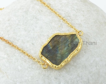Labradorite Necklace - Gemstone Pendant Necklace - 18x24mm Fancy - 925 Silver - Birthstone Jewelry - Jewelry For Spouse -Gift For Engagement
