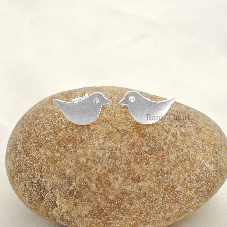 Jewelry-Handcrafted Designer Bird Stud-925 Sterling Silver Earring Jewelry-Gift for Her #1682