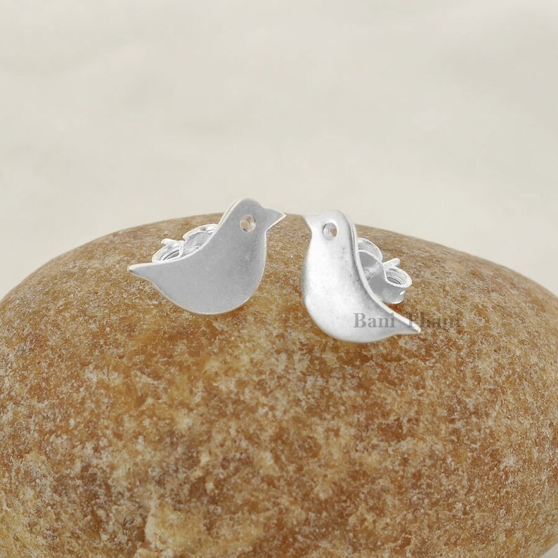 Jewelry-Handcrafted Designer Bird Stud-925 Sterling Silver Earring Jewelry-Gift for Her #1682