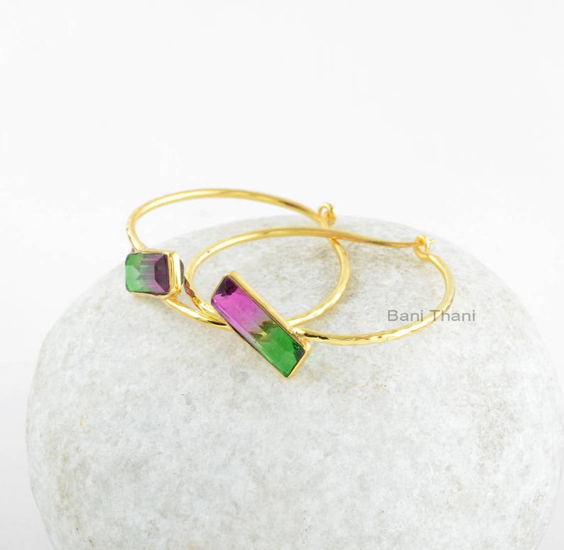 Tourmaline EarringsBi Tourmaline Quartz 6x18mm Sterling Etsy