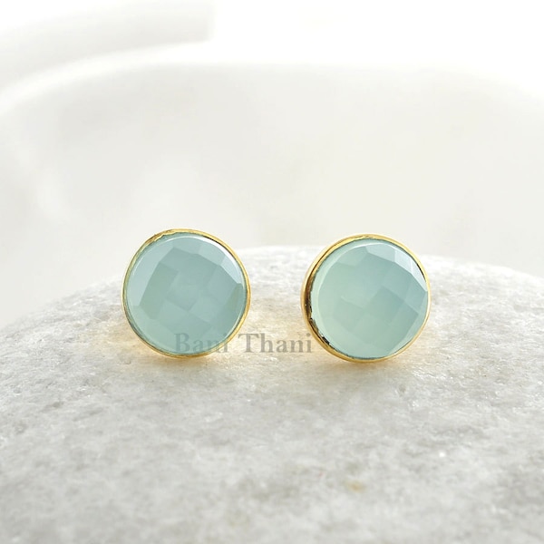 Faceted Lavender Chalcedony Earrings main image 1