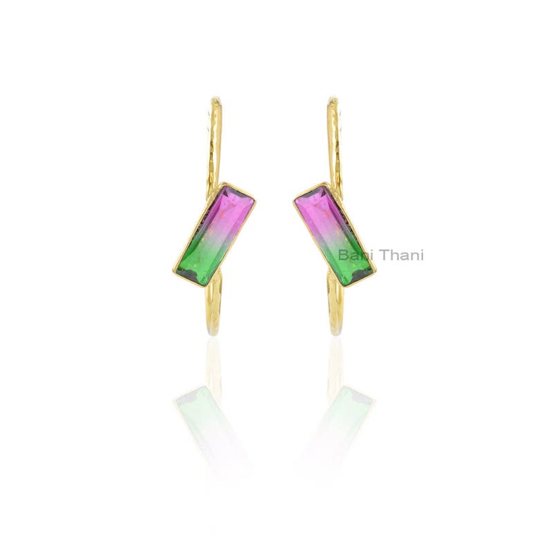 Tourmaline EarringsBi Tourmaline Quartz 6x18mm Sterling Etsy