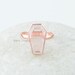 Morganite Quartz Ring - Rose Gold Ring -10x17mm Coffin - 925 Solid Silver - Handmade Ring - Dainty Ring - Gift for Grandma- Jewelry for Prom 