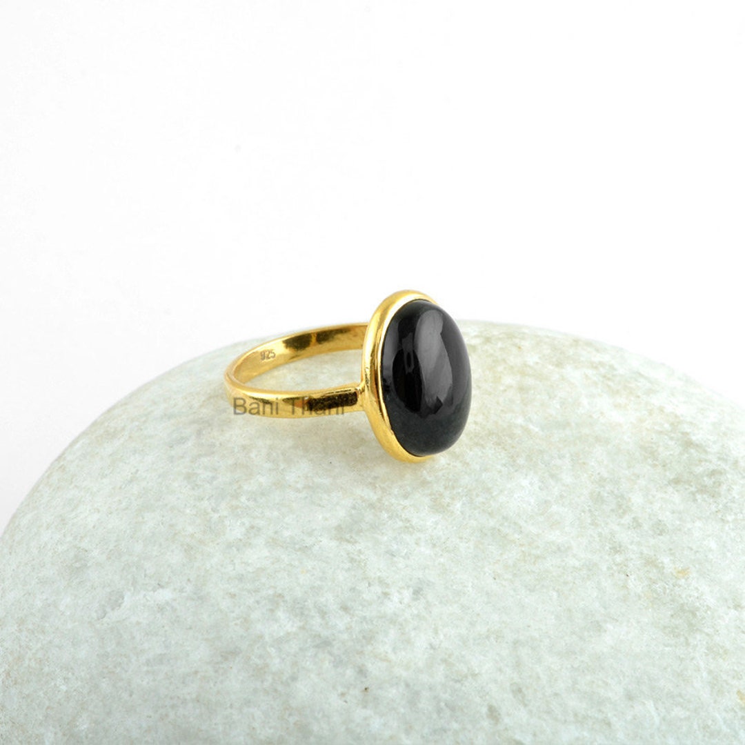 Black Onyx Ring - 925 Sterling Silver - Rose Gold Plated Ring - Handmade Ring - Elegant Jewelry - Jewelry For Wholesale - Gift For The Beach