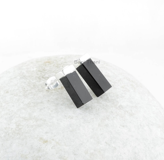 Orecchini a perno in argento sterling 925 con pietra preziosa a