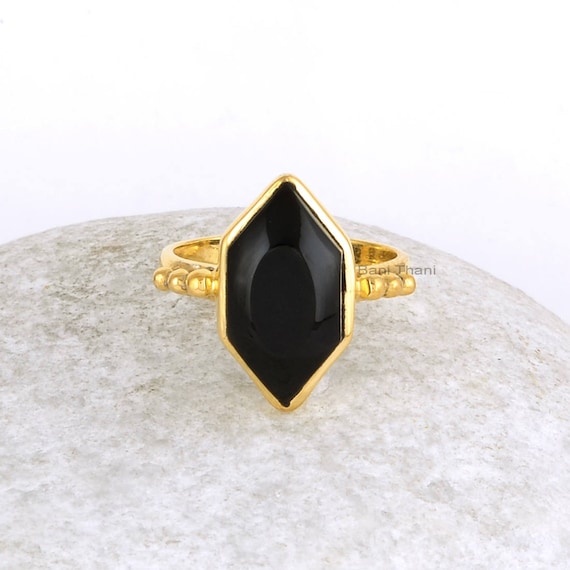 Black Onyx Ring Black Onyx Hexagon Diamond Shape Top Buff Etsy Black Onyx Ring Black Onyx Hexagon Diamond Shape Top Buff Etsy