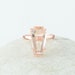 Morganite Quartz Ring - Sterling Silver - 10x17mm Coffin Gemstone Ring - Rose Gold Plated - Gemstone Gift Jewelry - Jewelry For Healing 