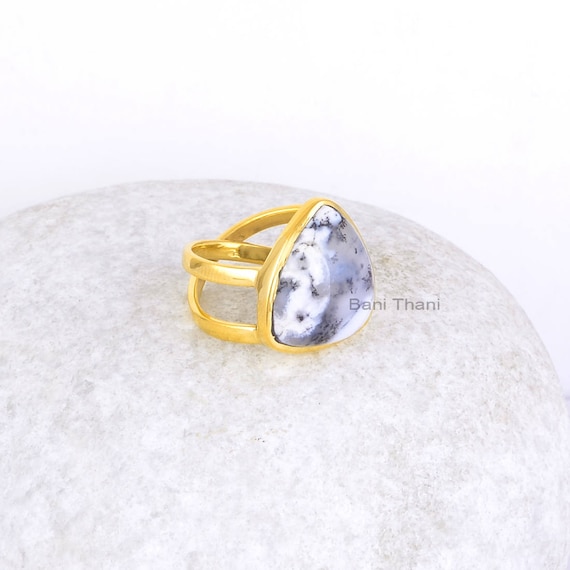 Triangle Double Band Design Ring Gold Plate on Sterling Silver Triangle Double Band Design Ring Gold Plate on Sterling Silver
