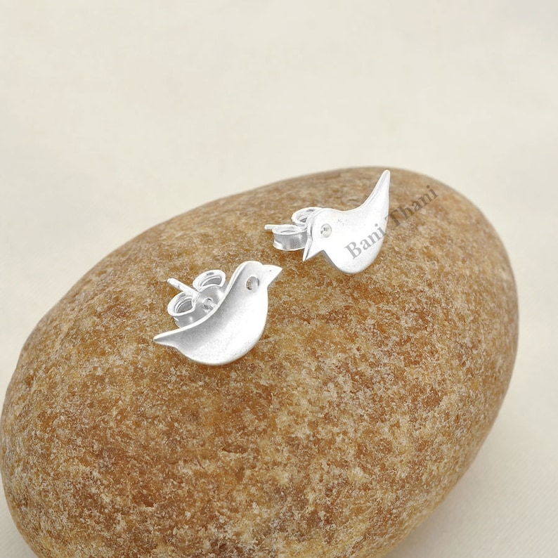 Jewelry-Handcrafted Designer Bird Stud-925 Sterling Silver Earring Jewelry-Gift for Her #1682