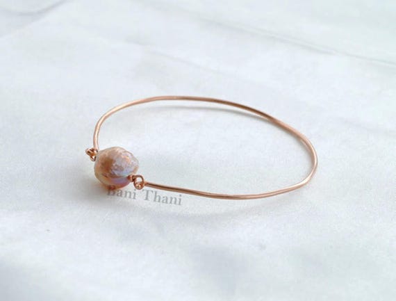 Bracelet Perles Eau Douce - Argent Sterling Plaqué Rosé - DiWa Jewels - 19 Cm