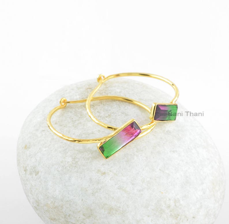 Tourmaline EarringsBi Tourmaline Quartz 6x18mm Sterling Etsy