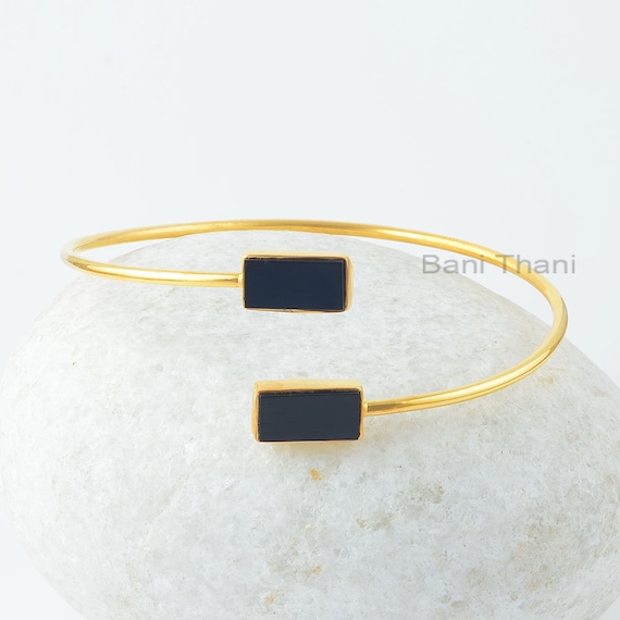 Black Onyx Bangle 925 Silver Handmade Bracelet 6x12mm Rectangle Manmade Jewelry Gift for Inspiration Jewelry for Flower Girls Etsy Canada