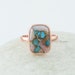 Turquoise Ring - Sterling Silver Ring - 10x14mm Gemstone Jewelry - Gift for Wife - Jewelry for Loved ones - Pink Opal Turquoise Copper Ring 