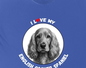 English Cocker Spaniel Lover's T-shirt: Comfort Colors® Unisex 100% Cotton Tee. S-4XL, Vivid Colors