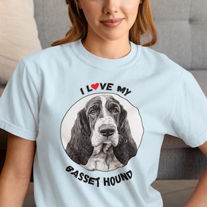 Basset Hound T-Shirt. Our Comfort Colors® Unisex T-Shirt Is The Perfect Gift For Basset Hound Owners! (Pastel Colors)