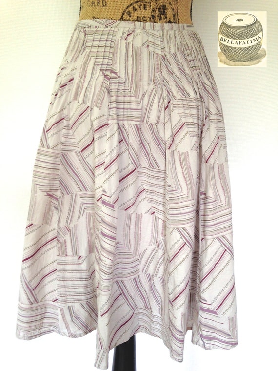 Vintage gray cotton skirt w/maroon geometric patchwork design. | Etsy