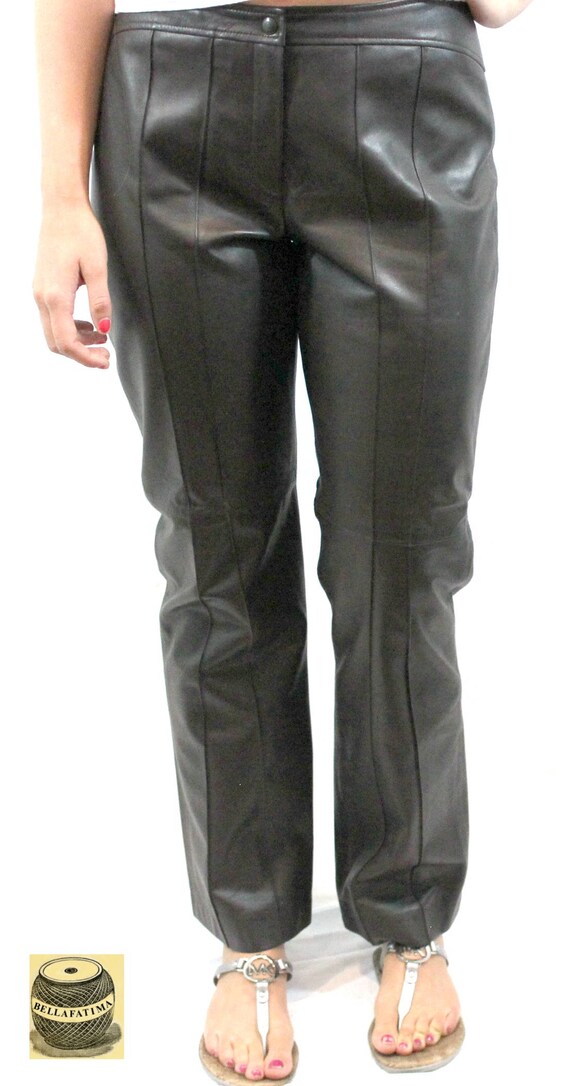 Dark Gray Leather Trousers, fully lined. Fall pant