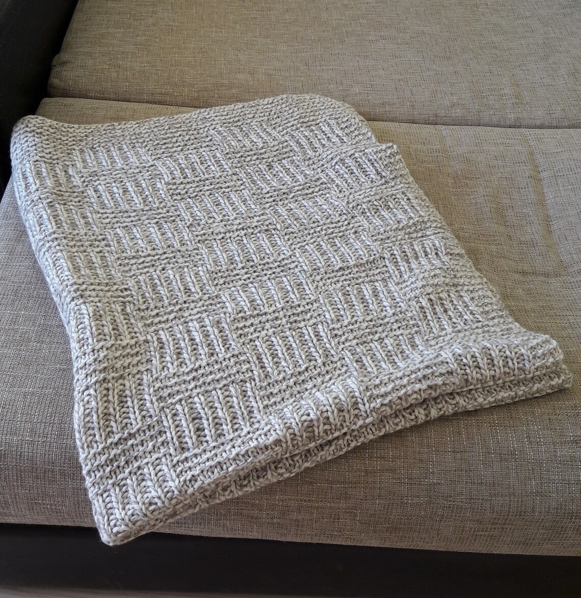 Knitted blanket knitted plaid handmade blanket woolen Etsy