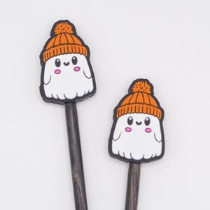 Cute Ghost Knitting Needle Toppers, Halloween Stitch Stoppers, Funny Fall Needle Stoppers, Point Protectors, Gifts for Knitters