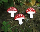 NONEDO, Pilz Pin Brosche / Magnet, roter Fliegenpilz, Amanita Muscaria, keramische Wald leben, Weihnachten Schneewittchen Pilz, Champignon Broche