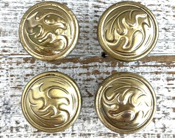 Drawer Knobs 4 Gold Drawer Pulls Brass Dresser Knobs Cabinet Door Knob Home Improvement Mid Century Hardware