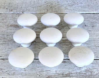 Drawer Knobs 9 Drawer Pulls White Ceramic Knobs Mid Century Hardware Dresser Drawer Knobs Cabinet Door Pulls White Pulls Home Improvement