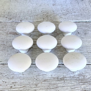 Drawer Knobs 9 Drawer Pulls White Ceramic Knobs Mid Century Hardware Dresser Drawer Knobs Cabinet Door Pulls White Pulls Home Improvement