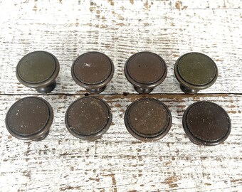 Lådknoppar i vintage-stil i brun metall - 8-pack