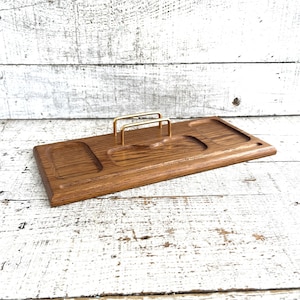 Wooden Desktop Organizer Wood Desk Organizer Wood Valet Desk Storage Organizer Mid Century Desk Decor Desk Accessory