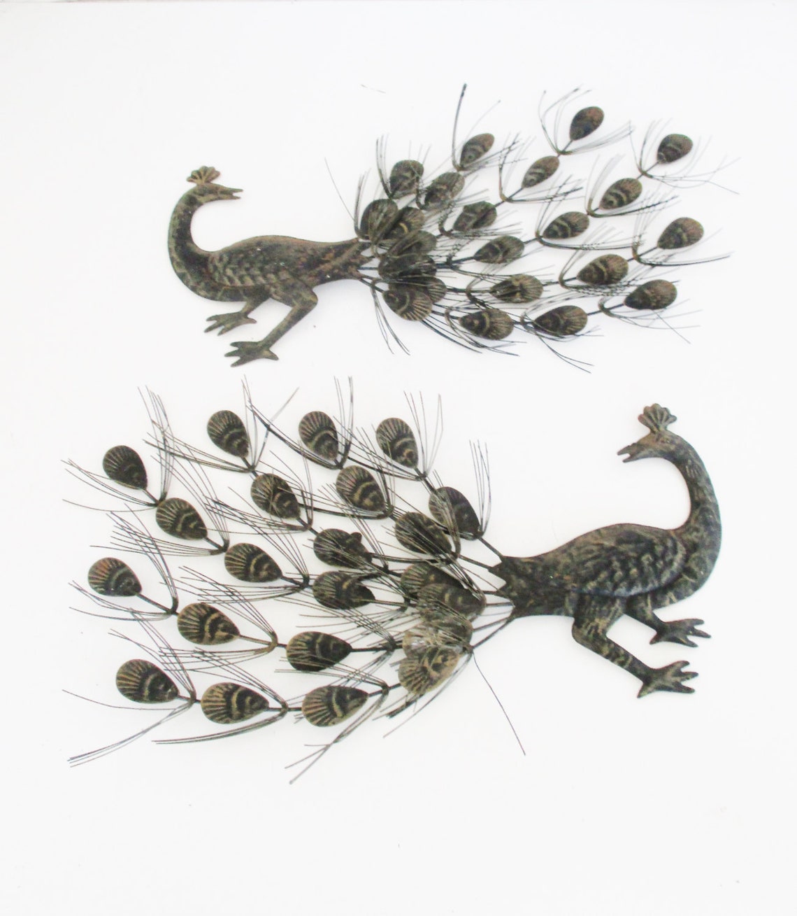 Vintage Peacock Wall Hangings 1960's Metal Peacocks wall Etsy