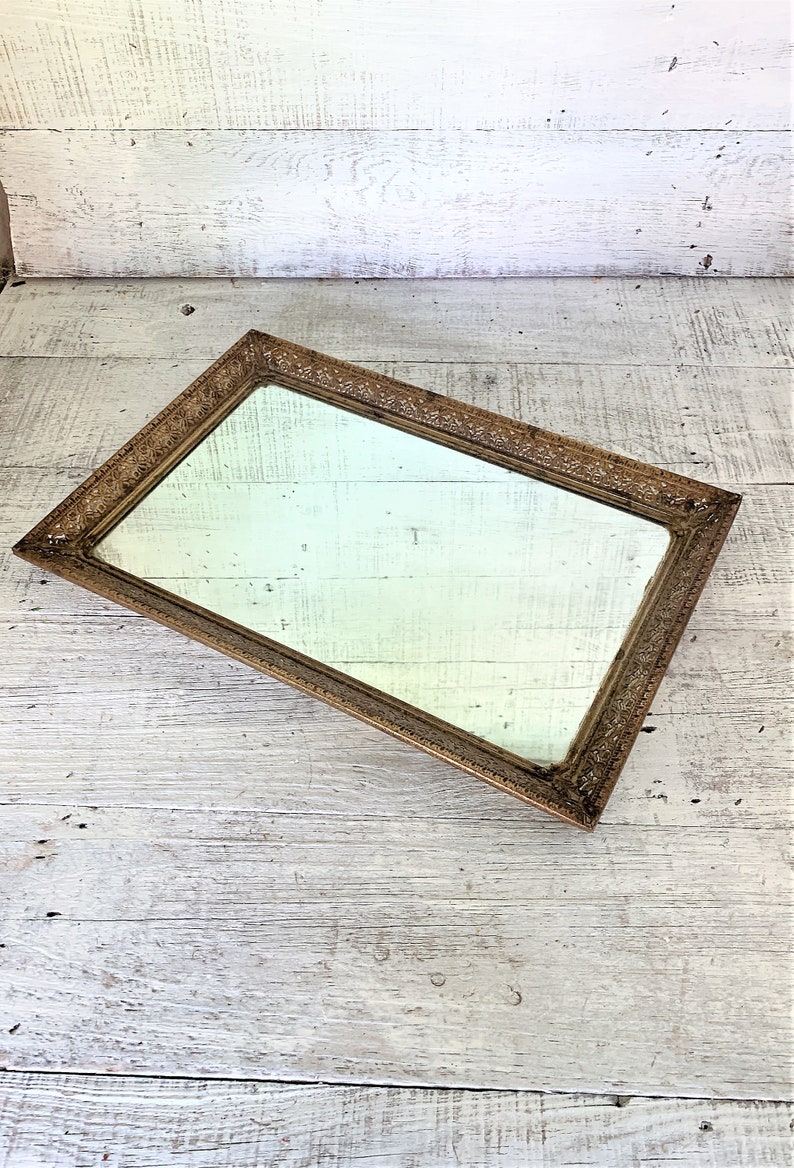 Vanity Mirror Large Mirror Tray Mirror Gold Rectangle Dresser Etsy