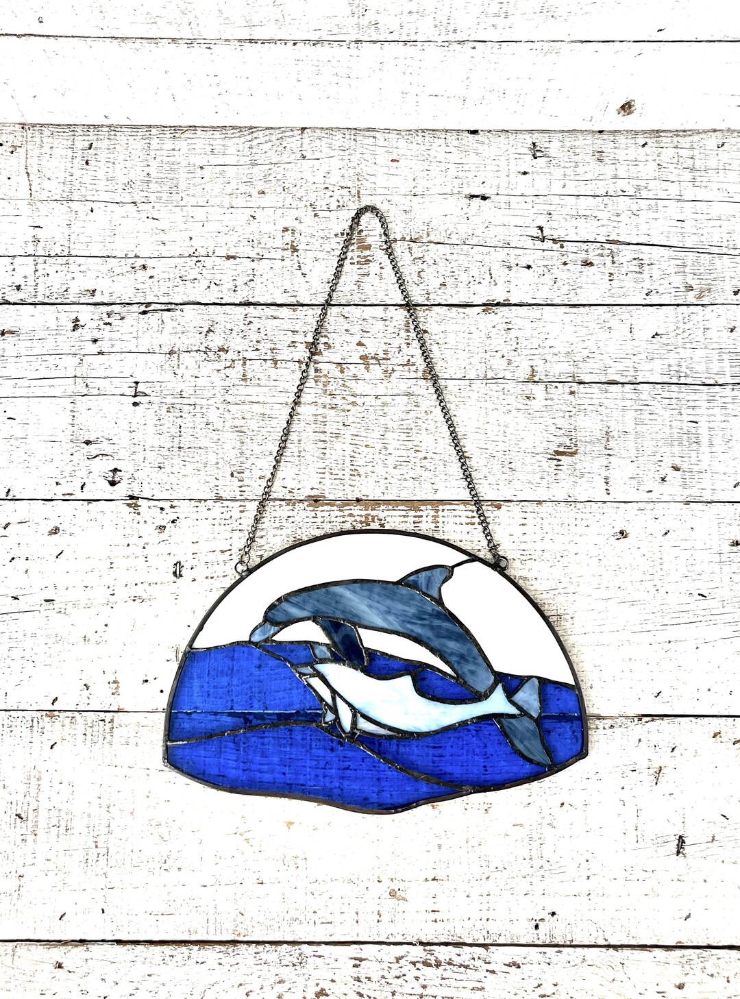 Stained Glass Dolphin Suncatcher Dolphin Family Suncatcher Iris
