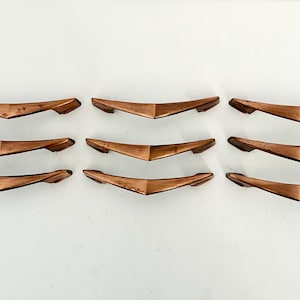 Tiradores de cobre vintage para cajones: Tiradores para cómoda de mediados de siglo, juego de 9