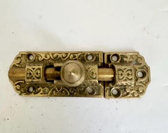 Viktorianische Messing Schieberiegel Schrankriegel