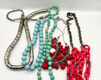 Lot De Bijoux Fantaisie Argenté - Colliers, Boucles D'oreilles, Bracelets - Occasion
