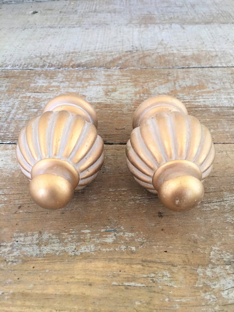 Curtain Tiebacks 2 Drapery Tie Back Gold Curtain Holder Ornate Etsy